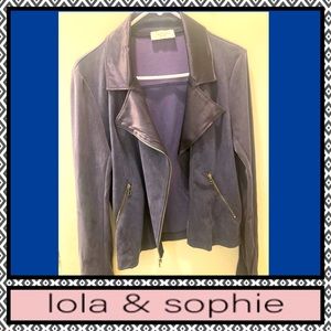 Lola & Sophie New York Microsuede Lightweight Moto-Jacket
